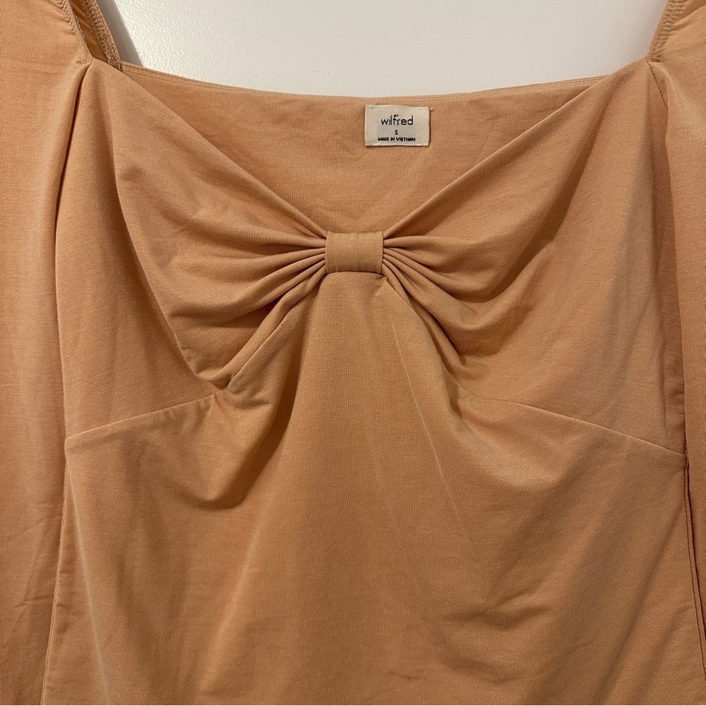 Aritzia Wilfred Sonnet Tan Long Sleeve Top Size Small Women’s - Picture 6 of 10